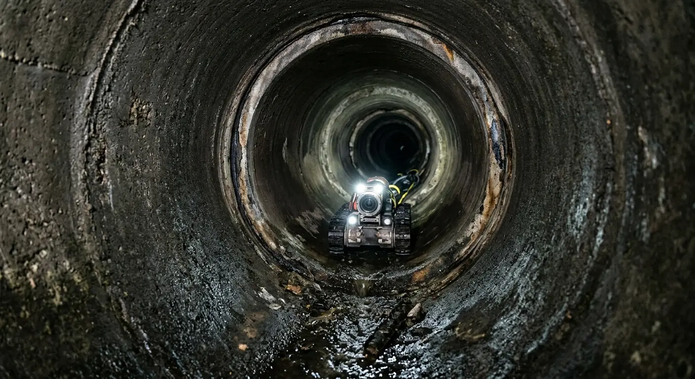 Robotic sewer camera inspecting pipe interior for Sewer Line Repair in Balm